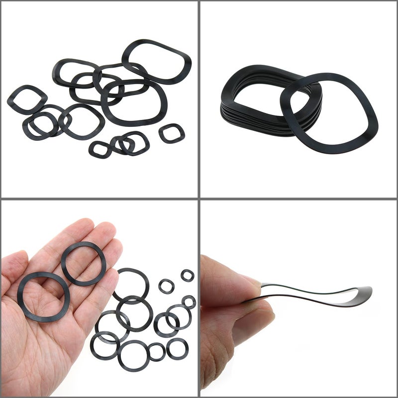 LUORNG 290PCS Black 65 Manganese Steel Wave Spring Washer M5-M31 for Electrical Connection in Domestic and Commercial Appliance - Image 3